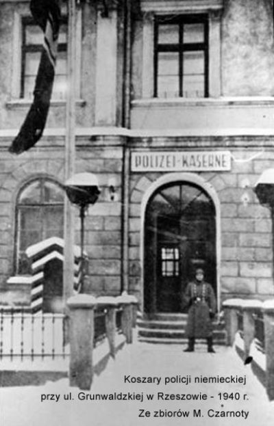 Koszary policji niemieckiej przy ul. Grunwaldzkiej - 1940 r.